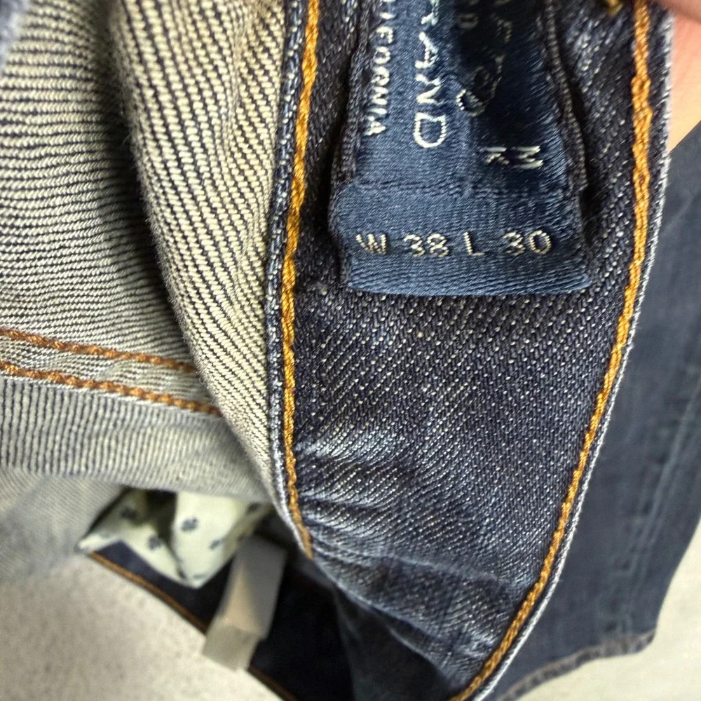 Lucky Brand 221 Original Straight Jeans Mens 38x30 Dark Wash Blue Denim